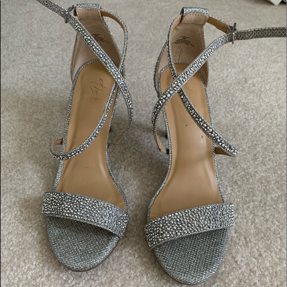 Silver sparkly heels